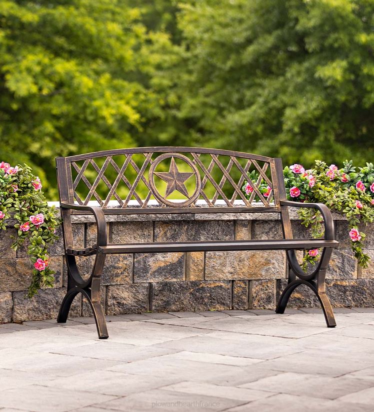Plow & Hearth cour et jardin banc de jardin en métal étoile solitaire 0BNZ510