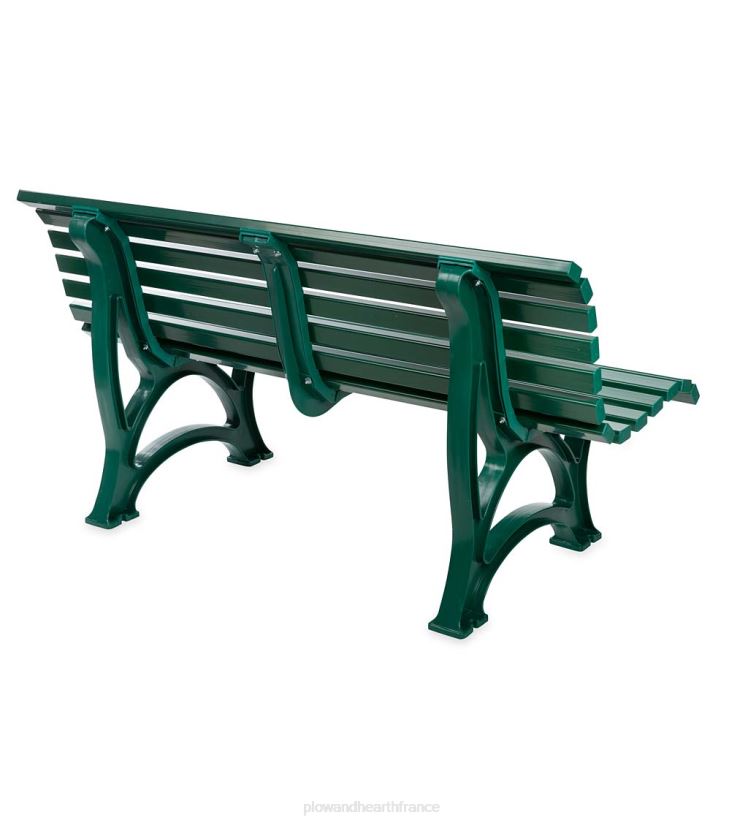 Plow & Hearth cour et jardin banc de jardin ergonomique en pvc résistant aux intempéries - ton bois optique 0BNZ498