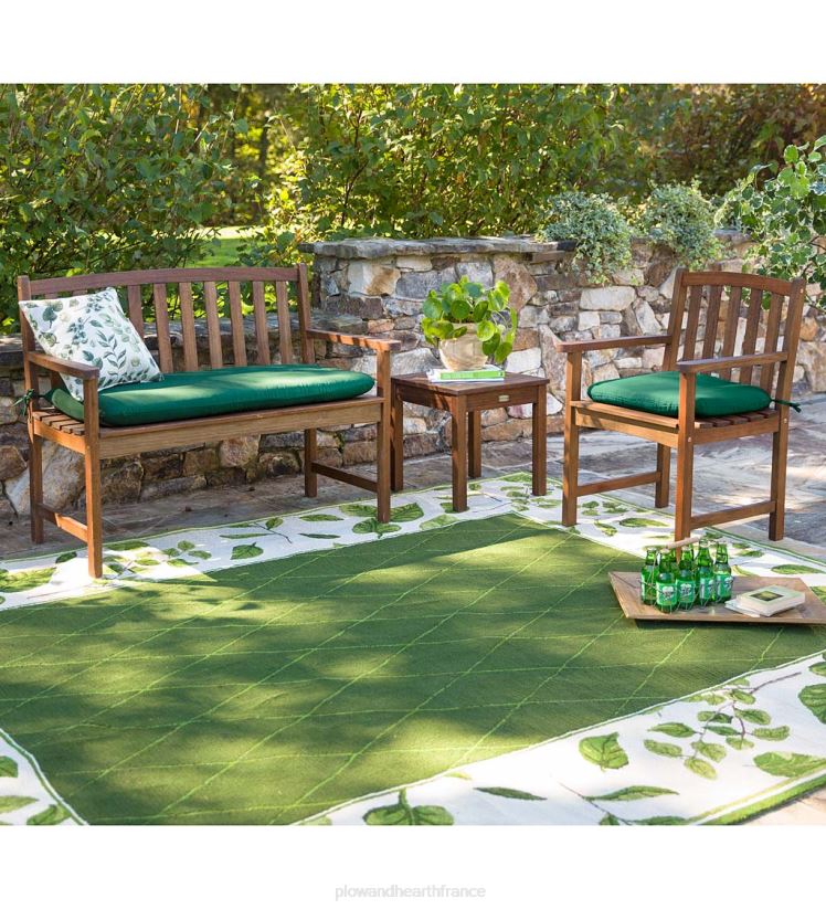 Plow & Hearth cour et jardin banc en bois d'eucalyptus Lancaster - naturel 0BNZ491