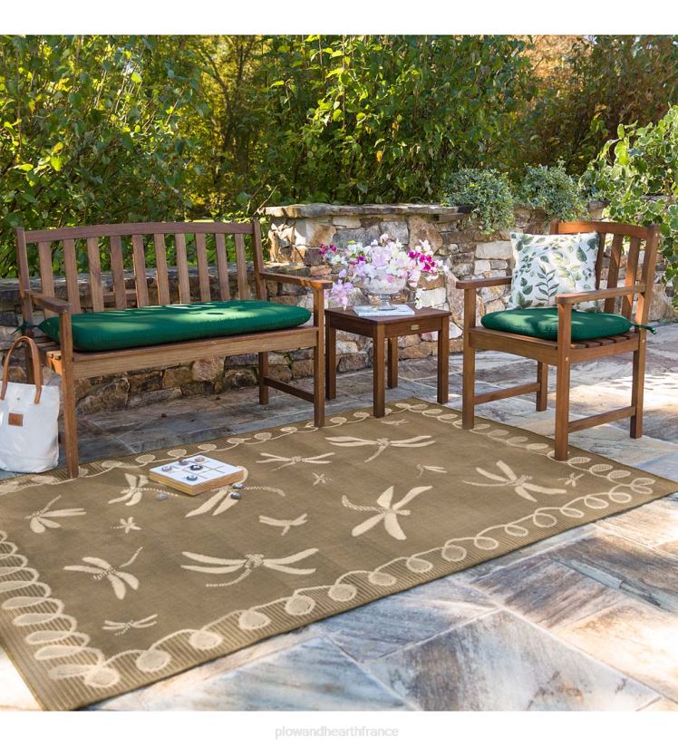 Plow & Hearth cour et jardin banc en bois d'eucalyptus Lancaster - naturel 0BNZ491