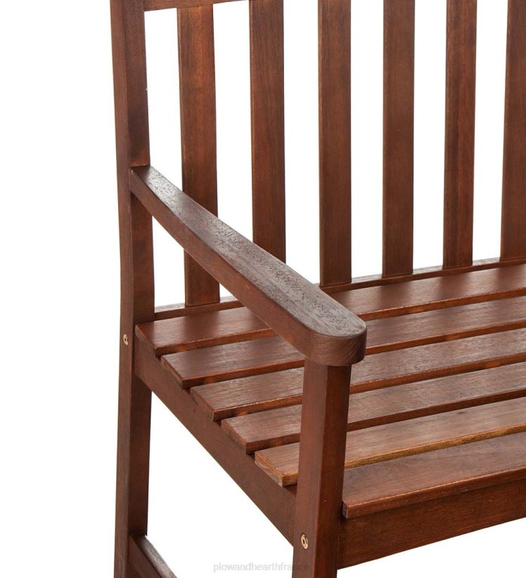 Plow & Hearth cour et jardin banc en bois d'eucalyptus Lancaster - naturel 0BNZ491