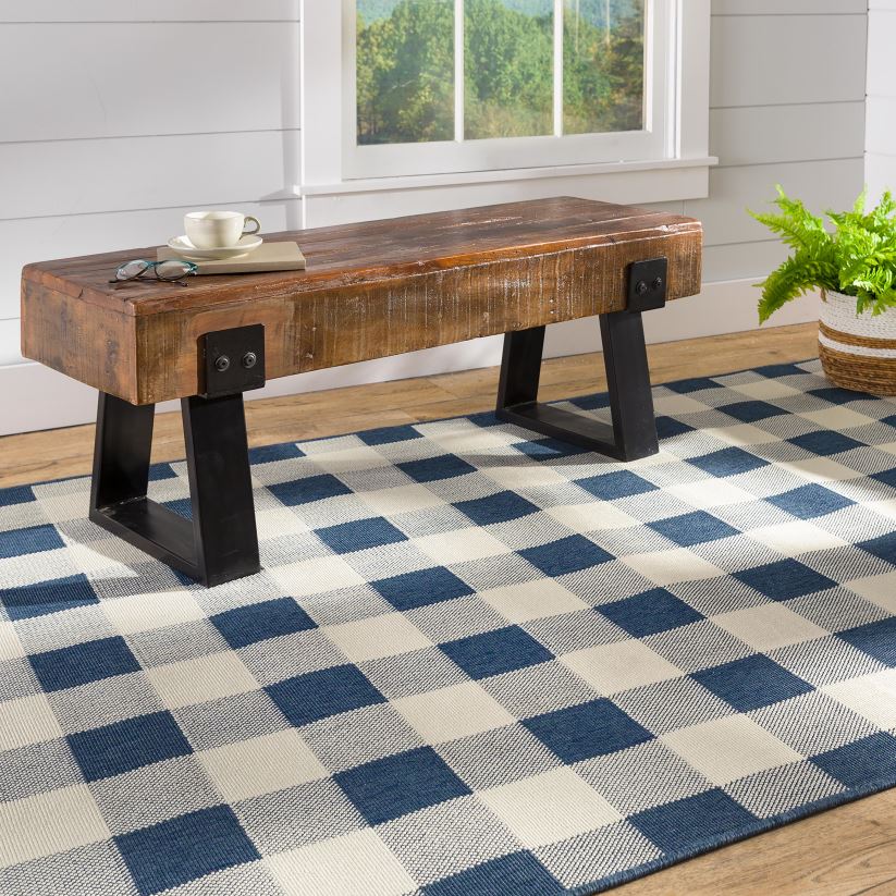 Plow & Hearth cour et jardin banc en bois récupéré intérieur/extérieur Richland 0BNZ485