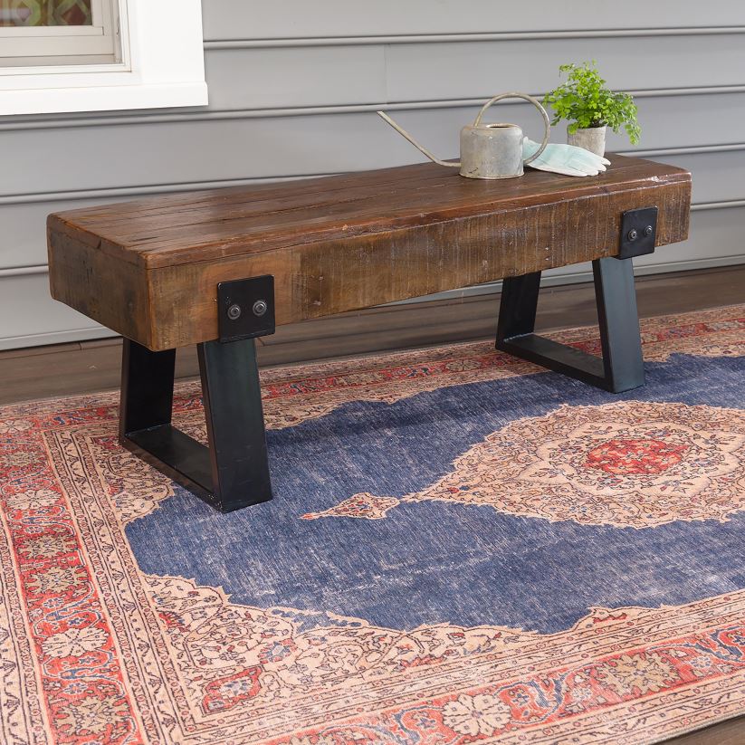 Plow & Hearth cour et jardin banc en bois récupéré intérieur/extérieur Richland 0BNZ485