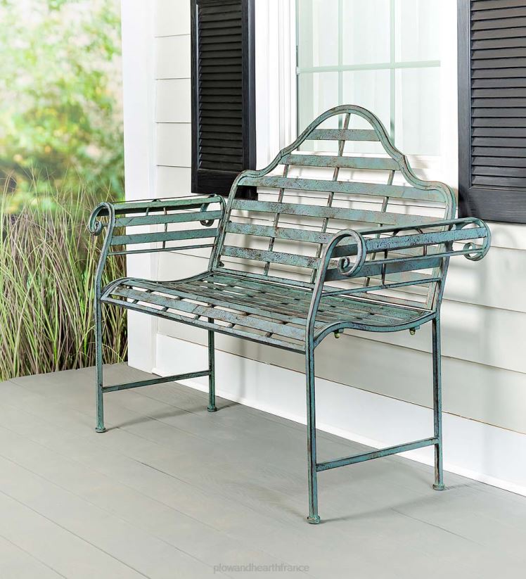 Plow & Hearth cour et jardin banc en métal de style chippendale 0BNZ504