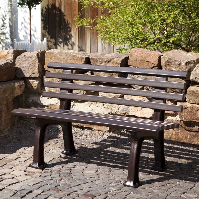 Plow & Hearth cour et jardin petit banc de jardin 2 places en pvc résistant aux intempéries - vert 0BNZ494