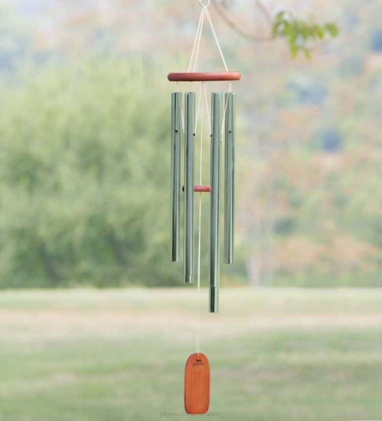 Plow & Hearth cour et jardin Carillons éoliens en aluminium et bambou résistants aux intempéries. 0BNZ448