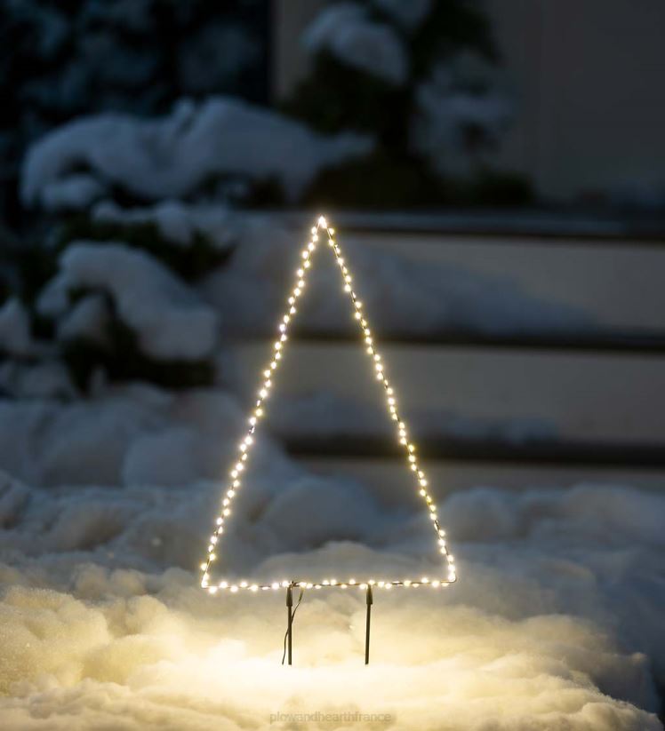 Plow & Hearth cour et jardin Arbre de Noël en métal à éclairage électrique intérieur/extérieur 0BNZ15