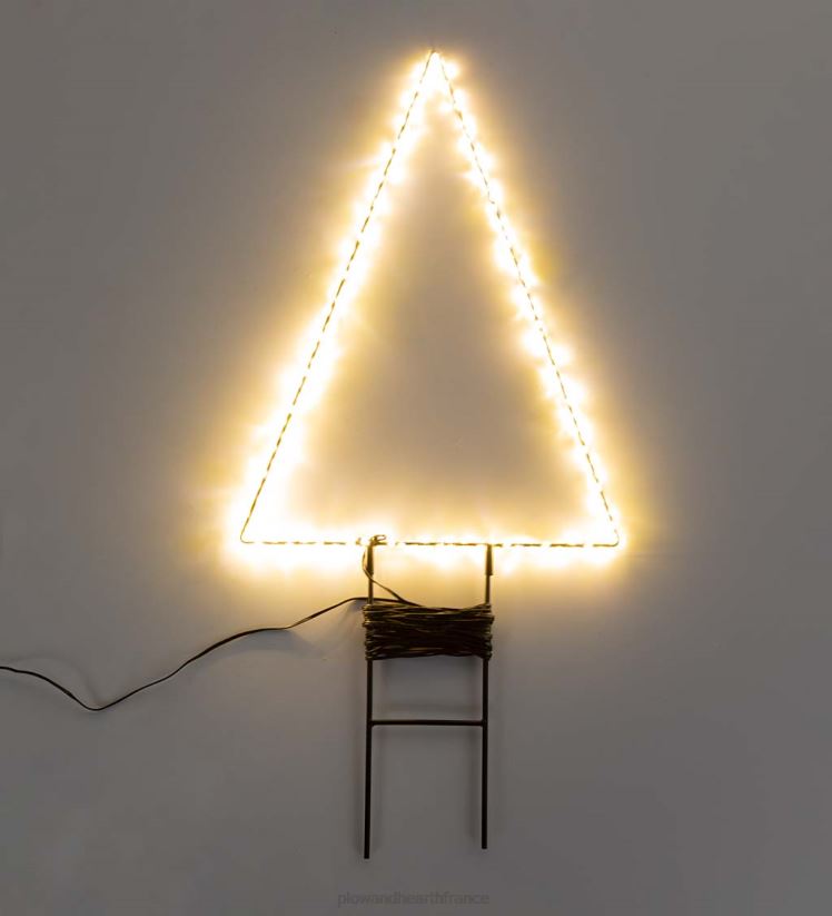 Plow & Hearth cour et jardin Arbre de Noël en métal à éclairage électrique intérieur/extérieur 0BNZ15