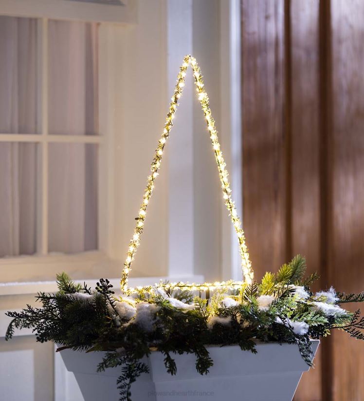 Plow & Hearth cour et jardin Arbre de vacances à éclairage électrique intérieur/extérieur de 18 po de hauteur, verts givrés 0BNZ45