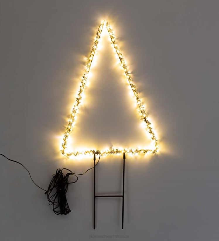 Plow & Hearth cour et jardin Arbre de vacances à éclairage électrique intérieur/extérieur de 18 po de hauteur, verts givrés 0BNZ45