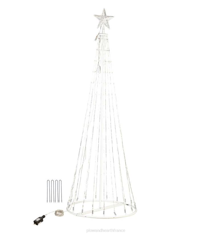 Plow & Hearth cour et jardin Cône de Noël intérieur/extérieur avec lumières multicolores, 75