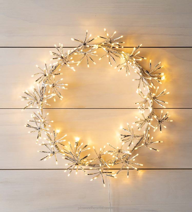 Plow & Hearth cour et jardin Décoration de vacances de couronne lumineuse électrique intérieure/extérieure 0BNZ10