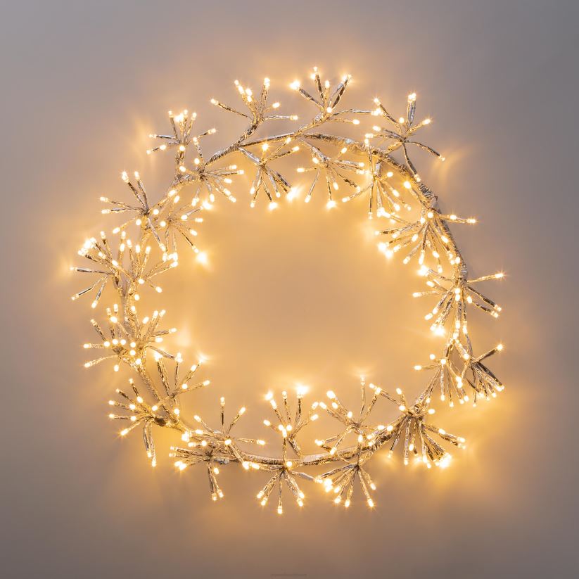 Plow & Hearth cour et jardin Décoration de vacances de couronne lumineuse électrique intérieure/extérieure 0BNZ10