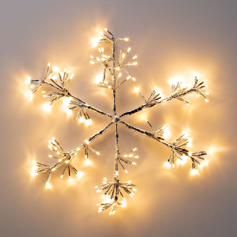 Plow & Hearth cour et jardin Décoration de vacances en forme de flocon de neige avec éclairage électrique intérieur/extérieur 0BNZ4