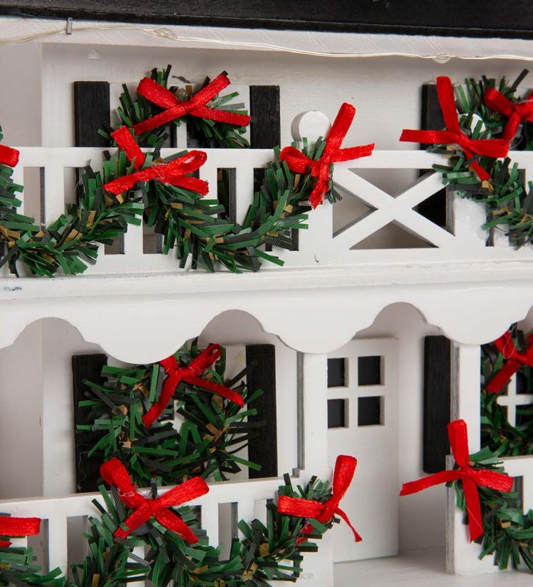 Plow & Hearth cour et jardin Ensemble de nichoirs et de poteaux sur pied de maison coloniale de vacances éclairés 0BNZ32