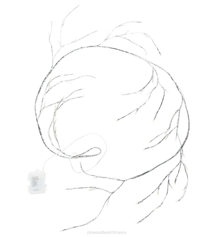 Plow & Hearth cour et jardin Guirlande métallique argentée intérieure/extérieure avec lumières double fonction 0BNZ29