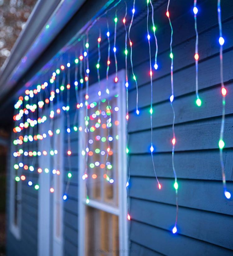 Plow & Hearth cour et jardin Guirlandes lumineuses intelligentes en forme de glaçons pour l'intérieur et l'extérieur 0BNZ39