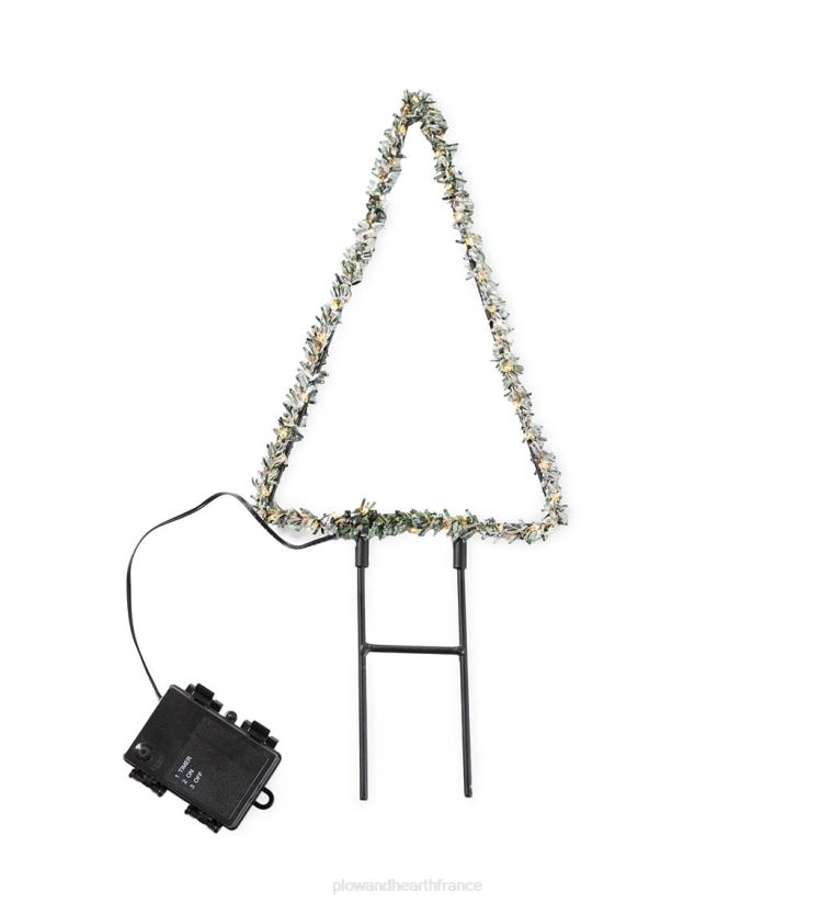 Plow & Hearth cour et jardin Mini arbre de Noël vert givré éclairé intérieur/extérieur 0BNZ57