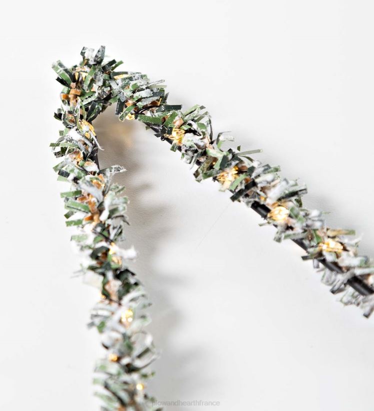 Plow & Hearth cour et jardin Mini arbre de Noël vert givré éclairé intérieur/extérieur 0BNZ57