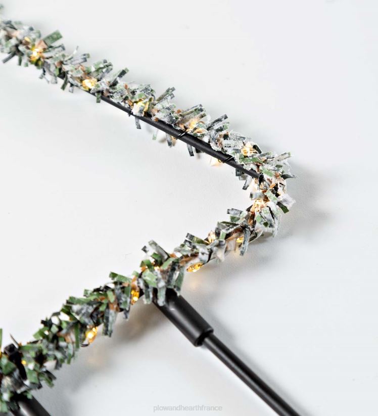 Plow & Hearth cour et jardin Mini arbre de Noël vert givré éclairé intérieur/extérieur 0BNZ57