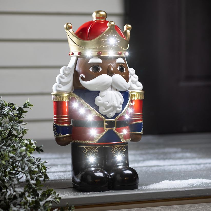 Plow & Hearth cour et jardin Statue courte casse-noisette éclairée intérieur/extérieur - blanc 0BNZ6