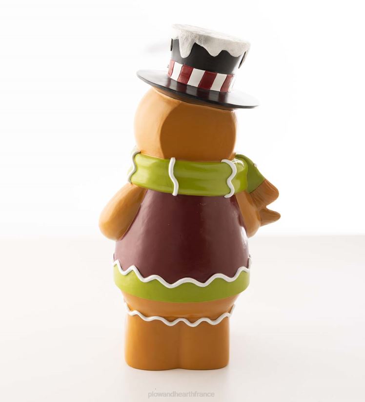 Plow & Hearth cour et jardin Statue courte de garçon en pain d'épice éclairée intérieure/extérieure 0BNZ5