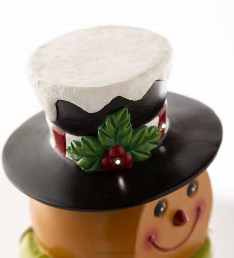 Plow & Hearth cour et jardin Statue courte de garçon en pain d'épice éclairée intérieure/extérieure 0BNZ5