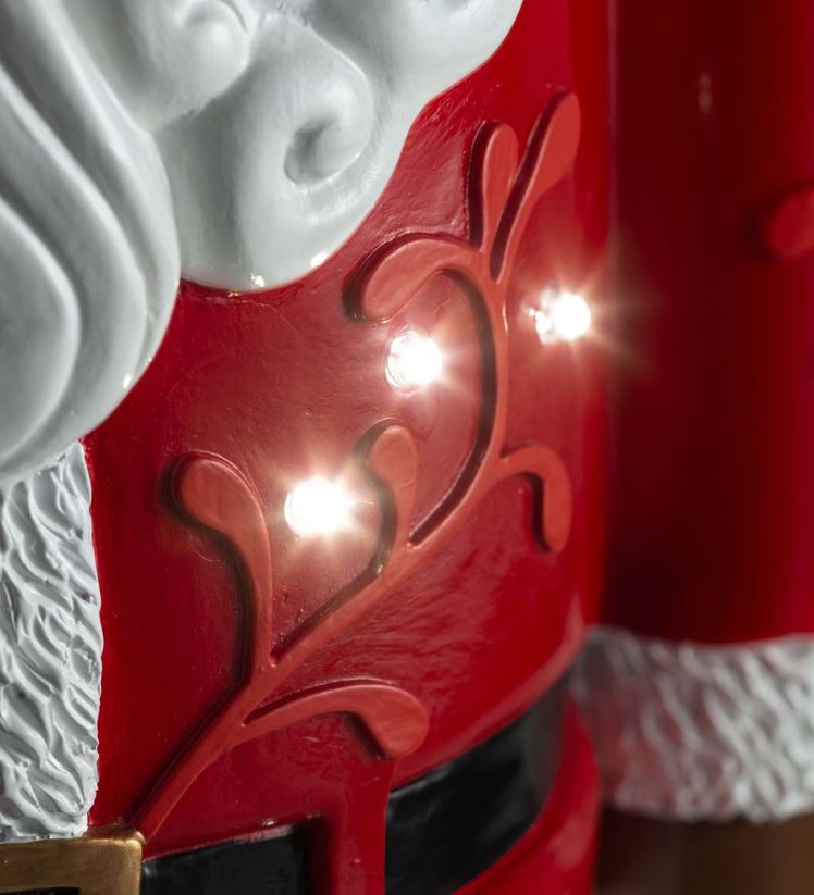 Plow & Hearth cour et jardin Statue courte du Père Noël éclairée intérieur/extérieur - noir 0BNZ17