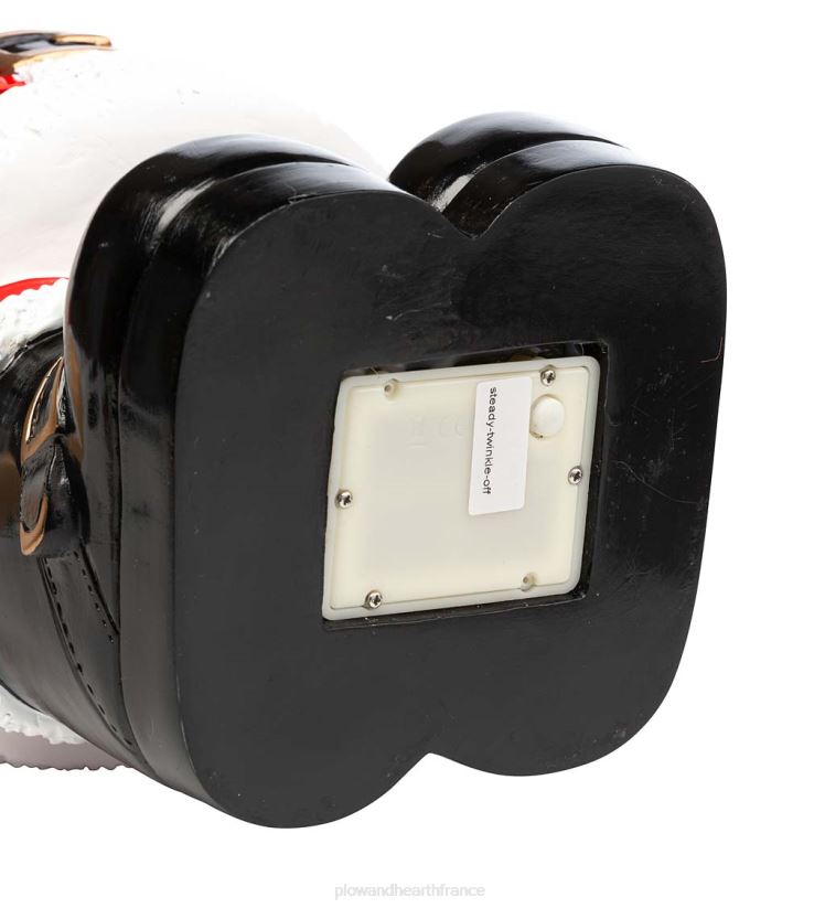 Plow & Hearth cour et jardin Statue courte du Père Noël éclairée intérieur/extérieur - noir 0BNZ17