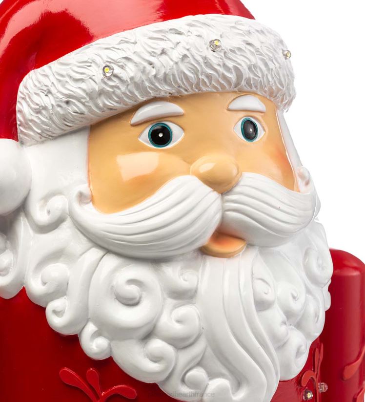 Plow & Hearth cour et jardin Statue courte du Père Noël éclairée intérieur/extérieur - noir 0BNZ17