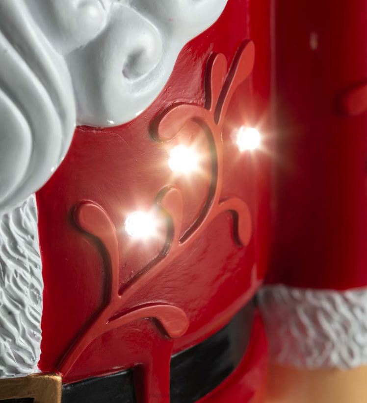 Plow & Hearth cour et jardin Statue courte du Père Noël éclairée intérieur/extérieur - noir 0BNZ17