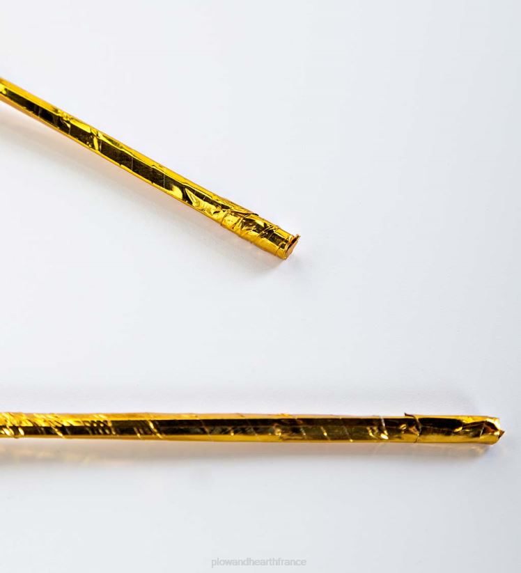 Plow & Hearth cour et jardin branches métalliques dorées intérieur/extérieur avec lumières blanc chaud, lot de 2 0BNZ27