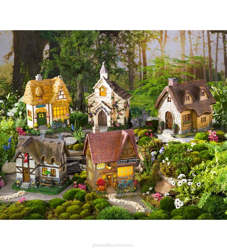 Plow & Hearth cour et jardin église solaire de jardin de fées miniature 0BNZ47