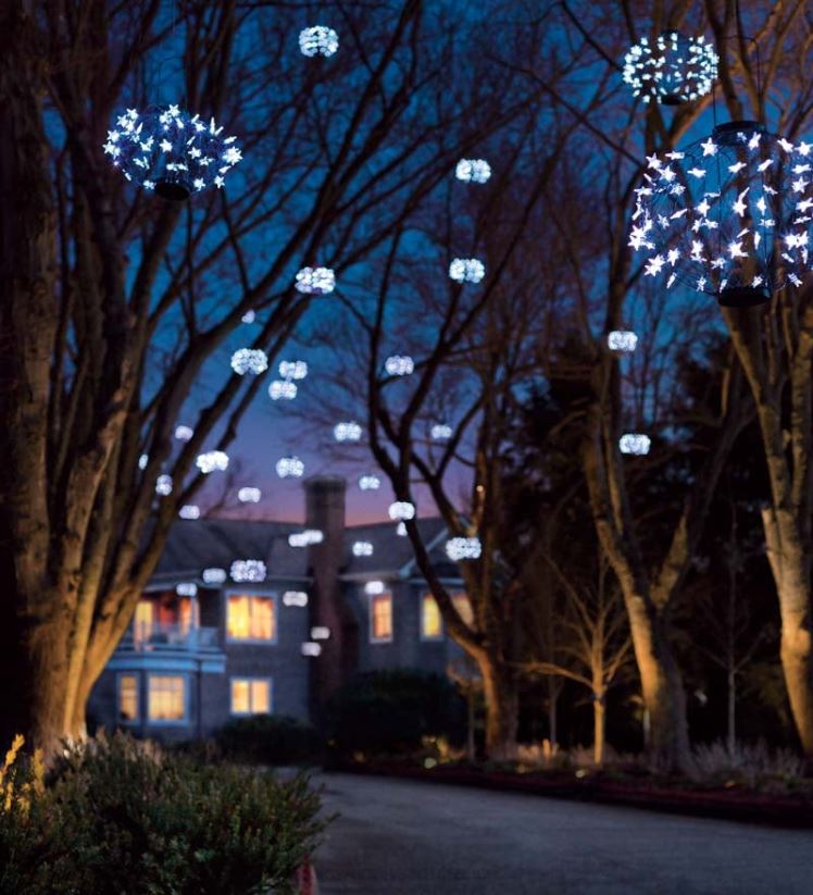 Plow & Hearth cour et jardin lanternes étoiles solaires blanches 0BNZ13