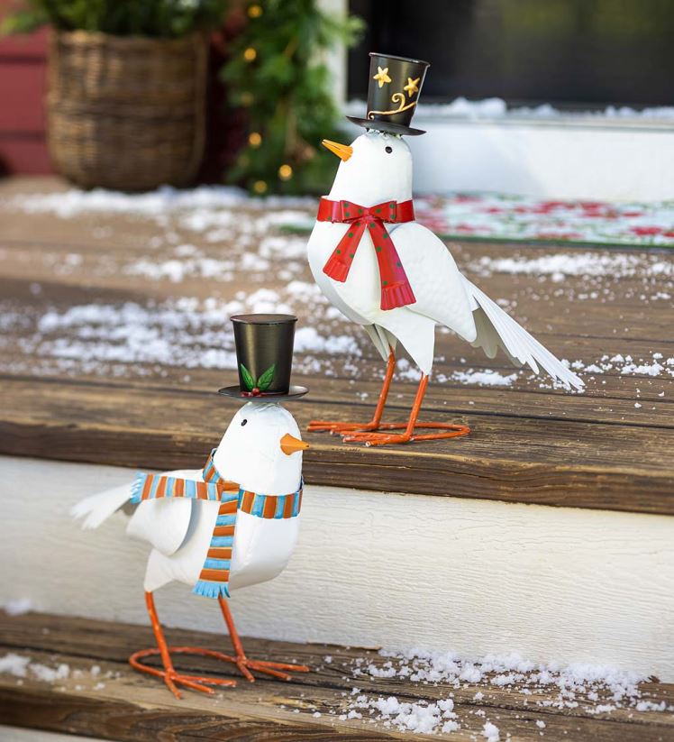 Plow & Hearth cour et jardin statues de jardin en métal colombe des Fêtes, ensemble de 2 0BNZ22