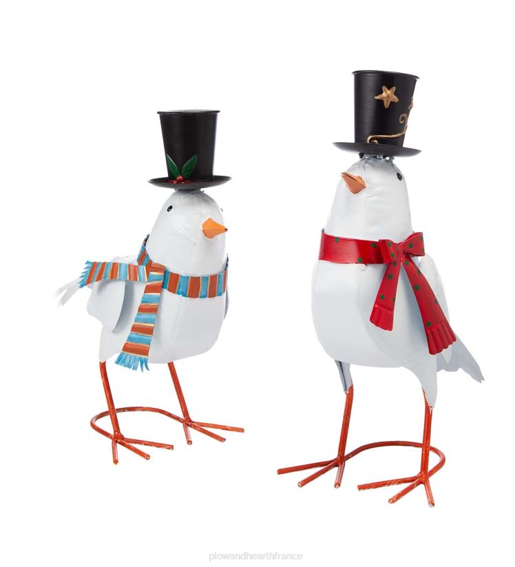 Plow & Hearth cour et jardin statues de jardin en métal colombe des Fêtes, ensemble de 2 0BNZ22