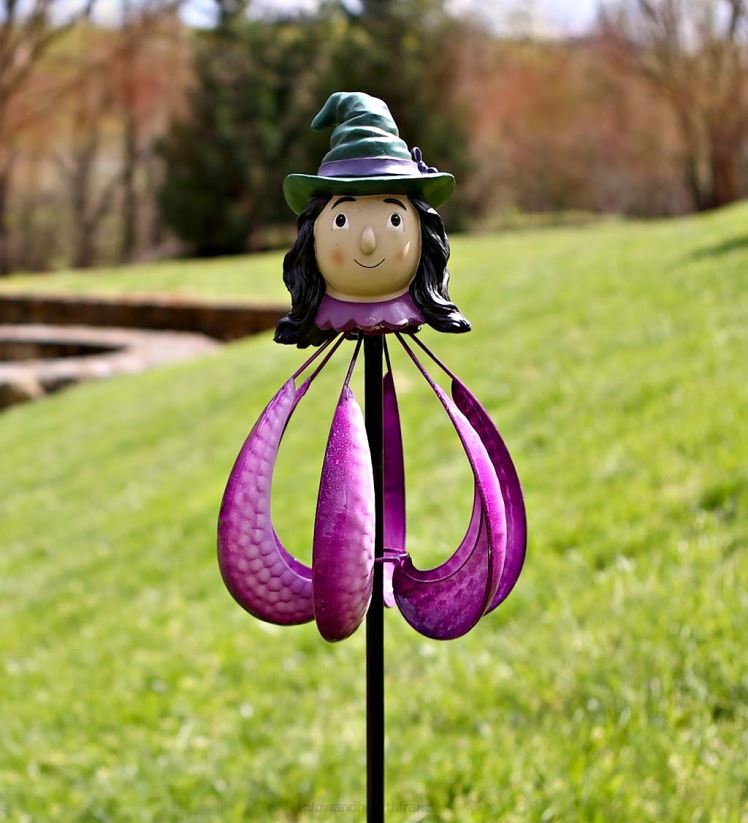 Plow & Hearth cour et jardin Moulin à vent de jardin en métal pour sorcière d'Halloween 0BNZ210