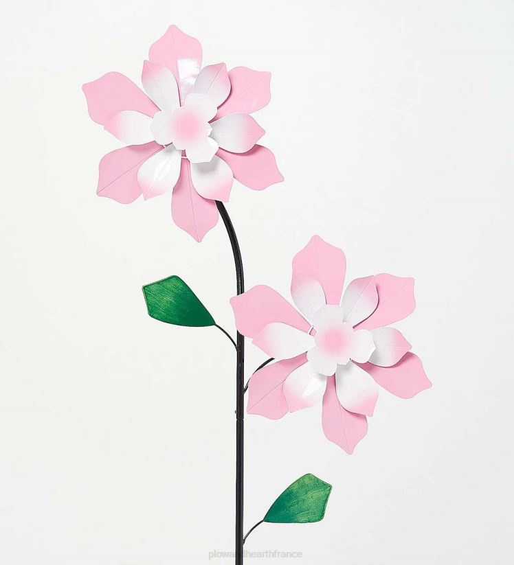 Plow & Hearth cour et jardin Moulin à vent double fleur - rose 0BNZ335