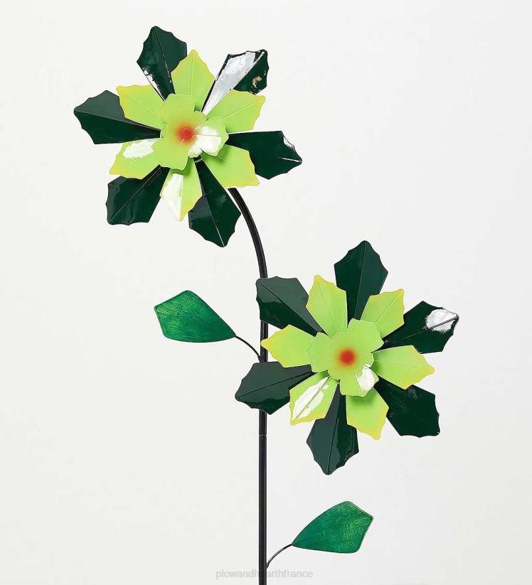 Plow & Hearth cour et jardin Moulin à vent double fleur - rose 0BNZ335