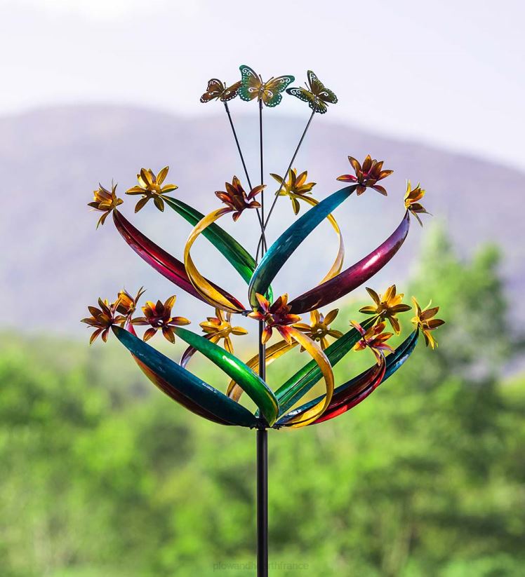 Plow & Hearth cour et jardin Moulin à vent vertical papillon volant - multi 0BNZ217