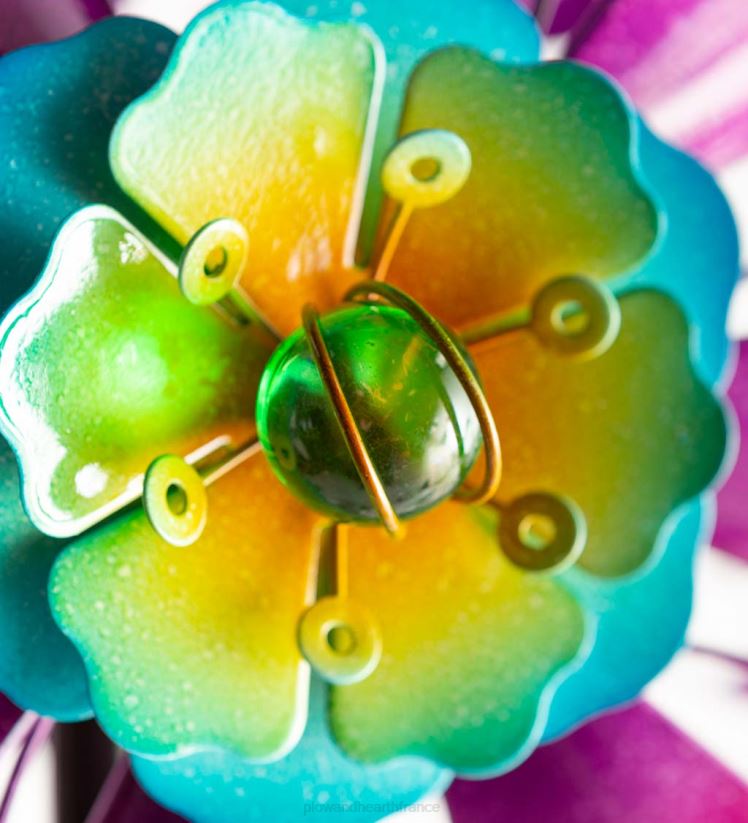 Plow & Hearth cour et jardin Spinner à vent en métal Jewel Bubbles - violet 0BNZ357