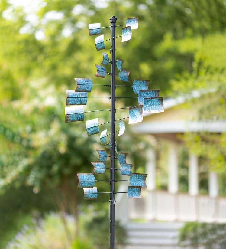 Plow & Hearth cour et jardin Spinner à vent en métal à hélice surdimensionnée 0BNZ349