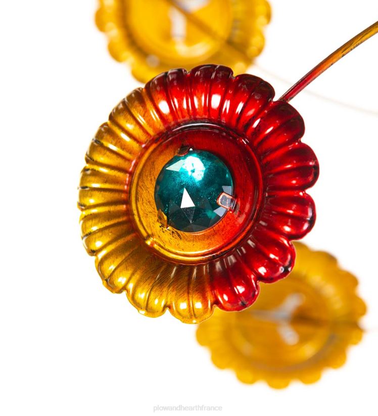 Plow & Hearth cour et jardin Spinner à vent en métal soleils dorés 0BNZ239