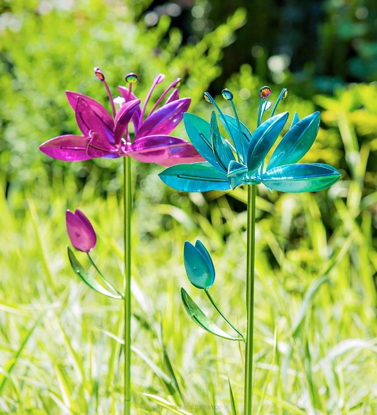 Plow & Hearth cour et jardin filateurs à vent à fleurs tournantes, ensemble de 2 0BNZ222