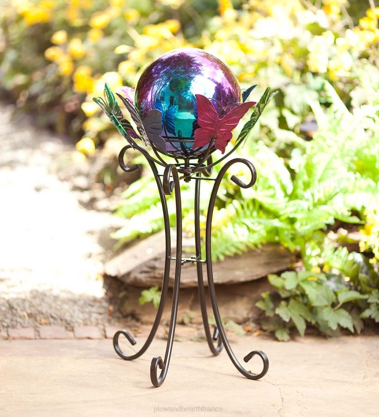 Plow & Hearth cour et jardin support de boule d'observation de papillon en rotation 0BNZ413