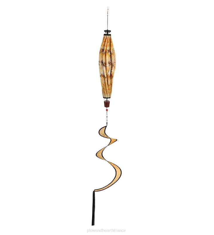 Plow & Hearth cour et jardin toupie à vent ballon pliable avec queue en spirale - plaid citron 0BNZ152