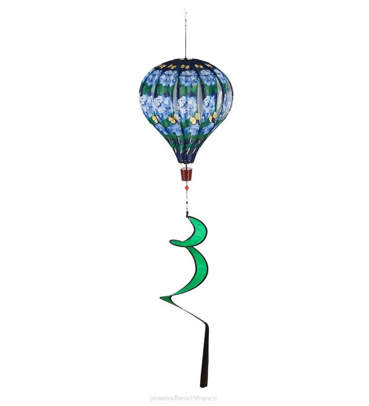 Plow & Hearth cour et jardin toupie à vent ballon pliable avec queue en spirale - plaid citron 0BNZ152