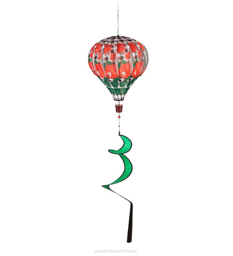 Plow & Hearth cour et jardin toupie à vent ballon pliable avec queue en spirale - plaid citron 0BNZ152