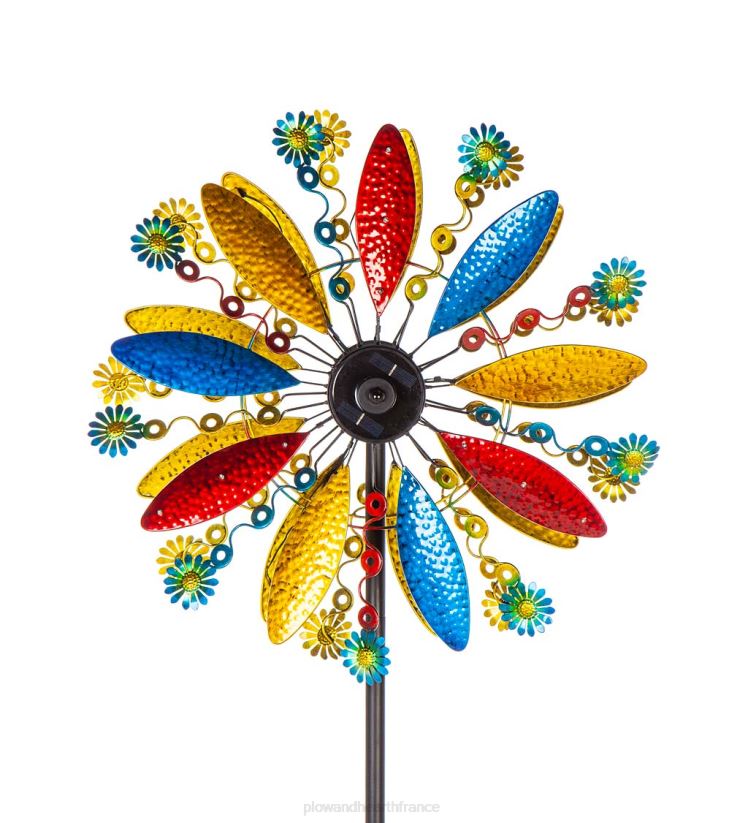 Plow & Hearth cour et jardin toupie à vent pétale light in motion - multi 0BNZ270