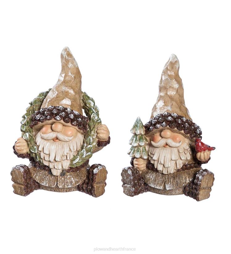 Plow & Hearth cour et jardin gnomes de vacances des bois, ensemble de 2 0BNZ514